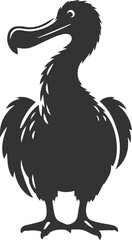 Vector drawing of a dodo bird silhouette black © MDAbdul