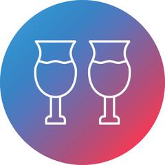 Summer Drink Line Gradient Circle Background Icon