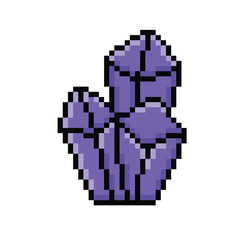 Fototapeta premium pixel crystal icon vector pixel art quartz for 8 bit game