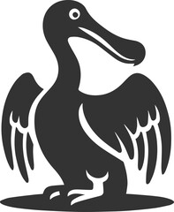 Vector drawing of a dodo bird silhouette black © MDAbdul