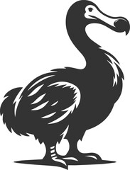 Vector drawing of a dodo bird silhouette black © MDAbdul