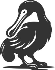 Vector drawing of a dodo bird silhouette black © MDAbdul