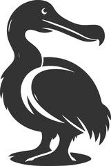 Vector drawing of a dodo bird silhouette black © MDAbdul