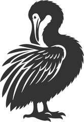 Vector drawing of a dodo bird silhouette black © MDAbdul