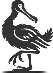 Vector drawing of a dodo bird silhouette black © MDAbdul