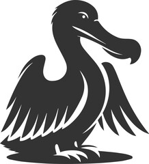 Vector drawing of a dodo bird silhouette black © MDAbdul