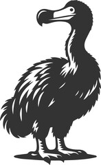 Vector drawing of a dodo bird silhouette black © MDAbdul