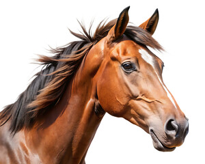 Fototapeta premium horse head on white background, PNG