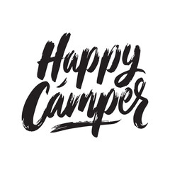 Obraz premium Stylish calligraphy text logo Happy Camper