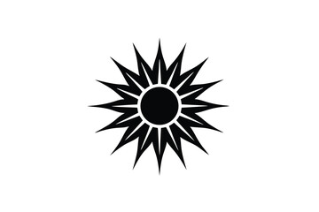 Black silhouette sun starburst design element graphic