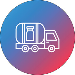 Milk Tank Line Gradient Circle Background Icon