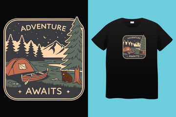 vintage mountain outdoors mountain artwork, explore the nature life, outdoors t shirt design for vector, Adventure vector artwork print design for t shirt and others.