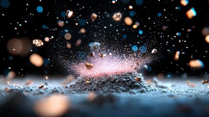 Ground Explosion with Dust and Sparkles