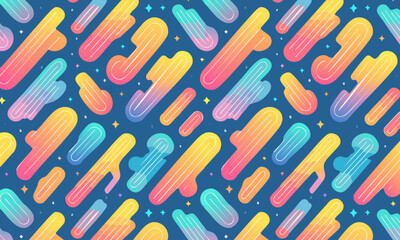 Vibrant Fluid Organic Shapes Seamless Pattern with Flowing Organic Elements