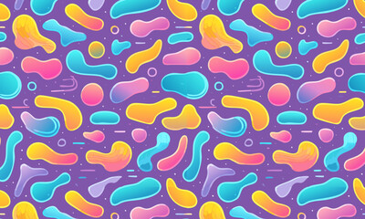 Modern Memphis Inspired: Abstract Fluid Color Pattern