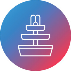 Fototapeta premium Fountain Line Gradient Circle Background Icon