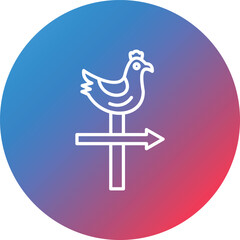 Weather Vane Line Gradient Circle Background Icon