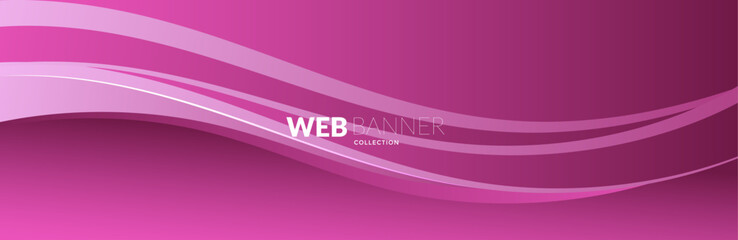 Pink abstract banner wave  background