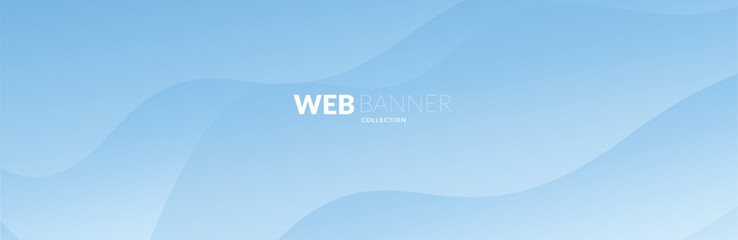 Abstract blue banner wave background