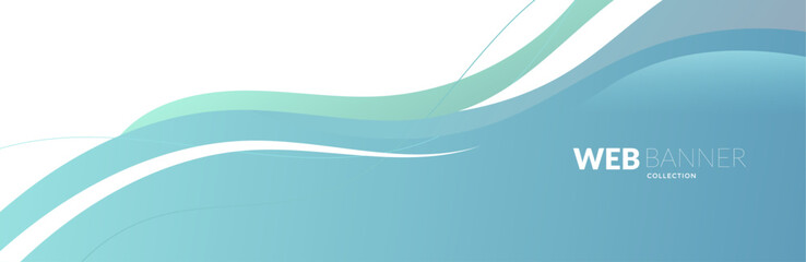Abstract blue banner wave background