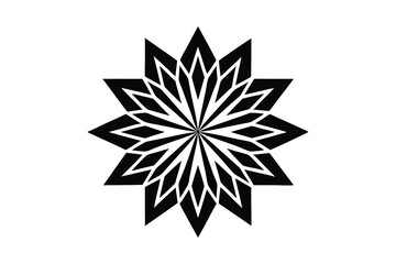 Obraz premium Abstract black and white starburst silhouette mandala design