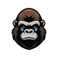 Gorilla head vector artwork illustration


