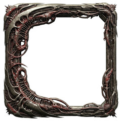 Abstractic metal horror frame with biomechanical elements