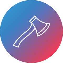 Axe Line Gradient Circle Background Icon
