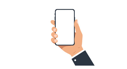 Hand Holding Smartphone with Blank Screen