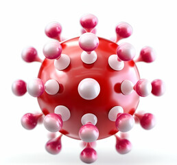 Close-up view of a colorful virus model, showcasing its structure and spikes, ideal for educational and scientific purposes.