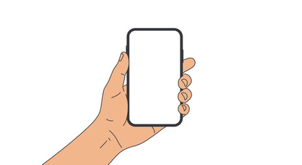 Hand Holding Smartphone with Blank Screen
