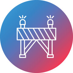 Road Barrier Line Gradient Circle Background Icon