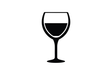 Wine glass silhouette icon simple design graphic