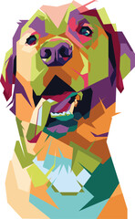 colorful dog with transparent background