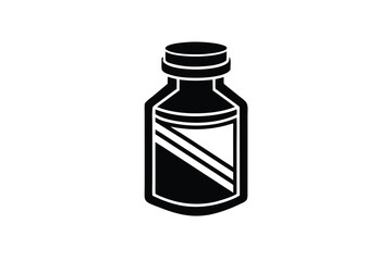 Medicine bottle silhouette icon medical vial graphic
