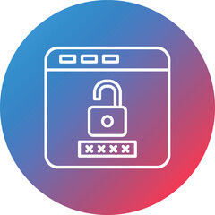 Browser Password Line Gradient Circle Background Icon