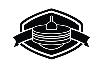 Delicious pancakes stacked high breakfast silhouette icon