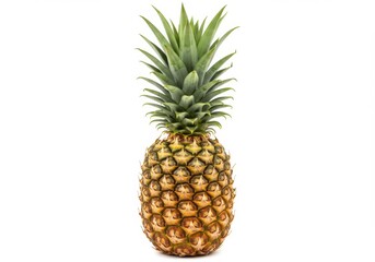 Fototapeta premium Single Ripe Pineapple Isolated on White Background