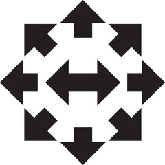 矢印　全方向　黒色