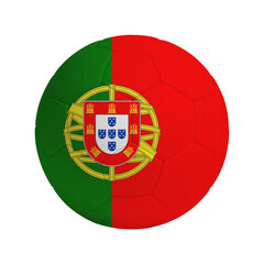 Soccer ball with flag of Portugal