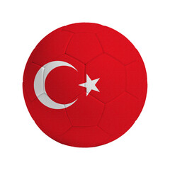 Soccer ball with flag of Turkey