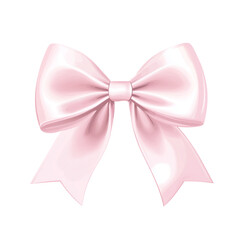 pink bow on white background