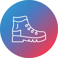 Boots Line Gradient Circle Background Icon