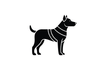 Black silhouette of a dog standing profile view