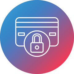 Payment Security Line Gradient Circle Background Icon