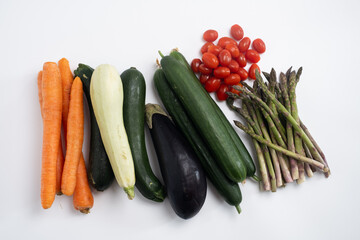 Healthy food vegetables on light background. Healthy food background. Food delivery, food supermarket concept.