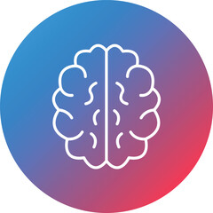 Brain Line Gradient Circle Background Icon