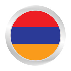 Flag of Armenia. Circle flag icon logo. Round flag. Flag icon. Standard color. 