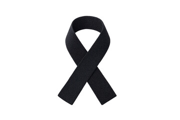 A black awareness ribbon symbolizing mourning, remembrance, or support for cause. ribbon is simple and elegant, often used in memorials or awareness campaigns