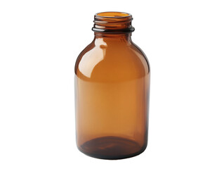 Brown medicine glass isolated on white background is used for cosmetic skin care product, containing products and medical supplies. clipping path